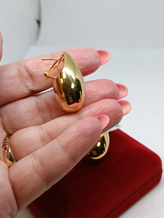 Złote kolczyki łezki krople Bodega, złoto próby 585