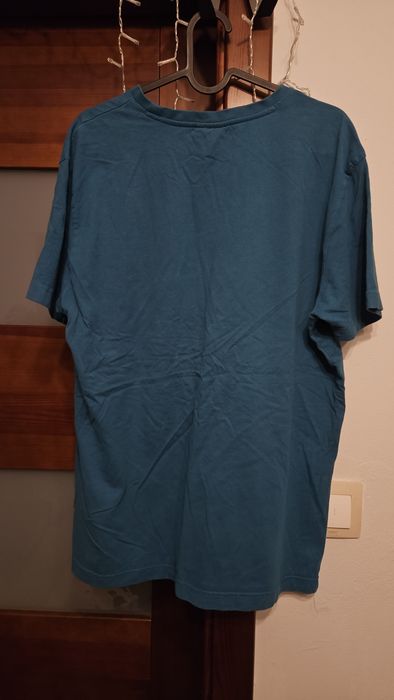 Koszulka t-shirt z nadrukiem niebieska vintage