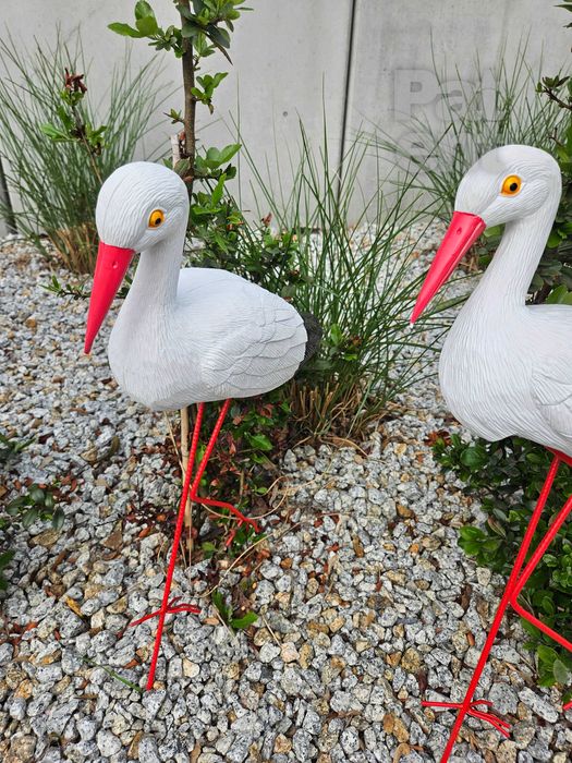 Figurki bocian bociek do ogrodu dekoracja działka ozdoba 2 szt.