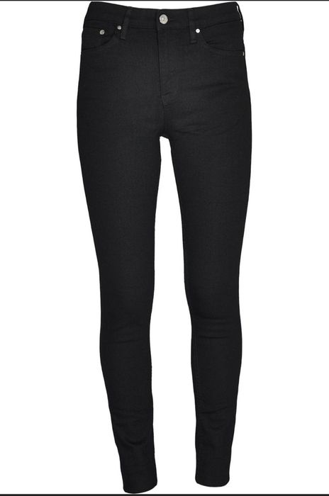 Jeansy KEIWEISHI r.42 czarne wysoki stan bawełna prosta nogawka