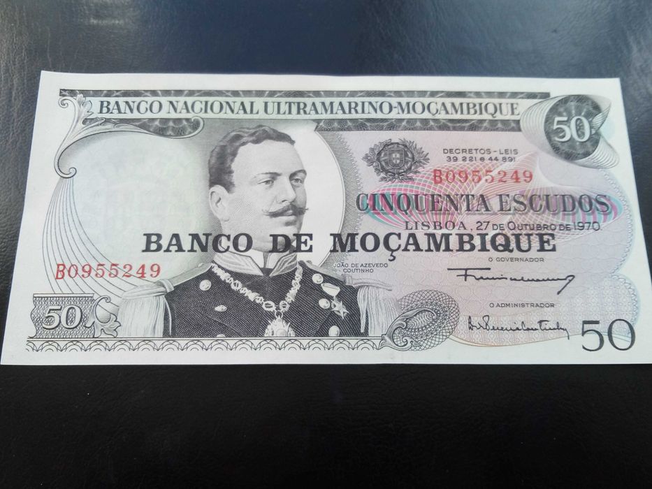 4 notas de Moçambique 50$/100$/500$/1000$ 1970/61/67/72 não circuladas