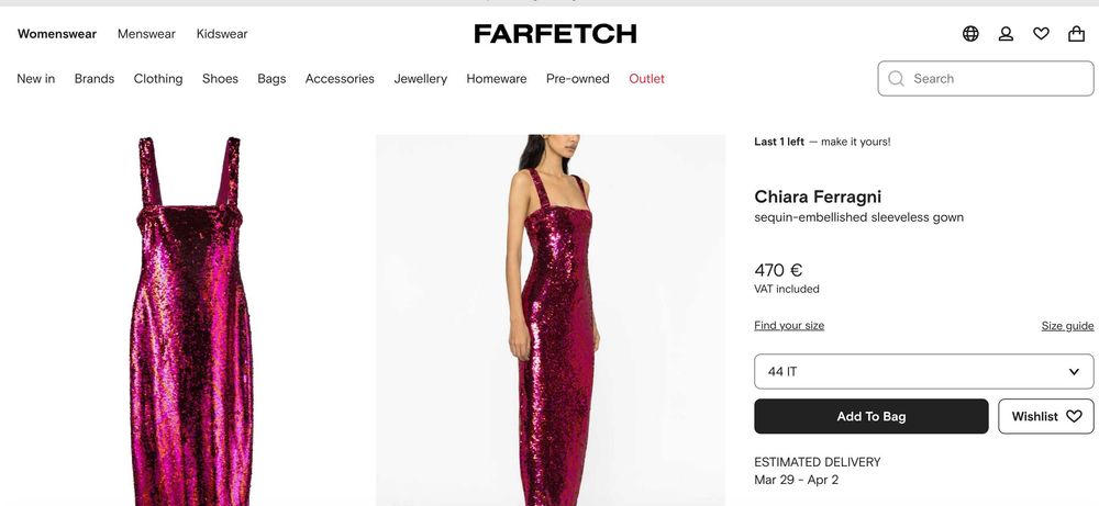 Vestido original Chiara Ferragni Novo/Nunca Usado com etiqueta