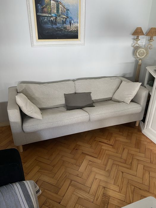 Sofá Ikea bege e cinzento