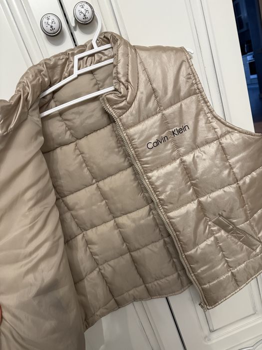CalvinKlein Л-2хл плащ тренч куртка бомбер піджак бежева демі вітровка