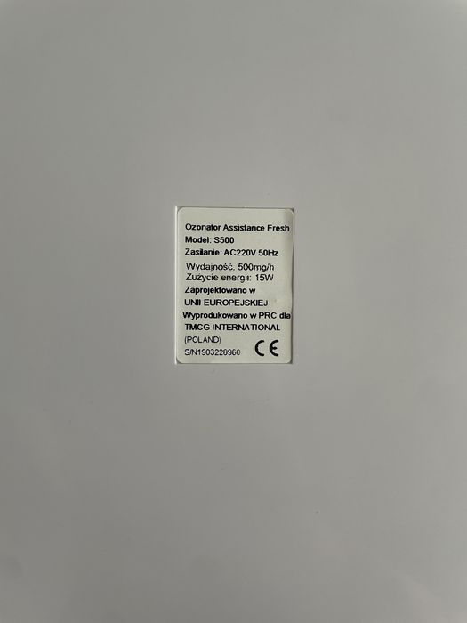 Ozonator model s 500 oczyszczacz