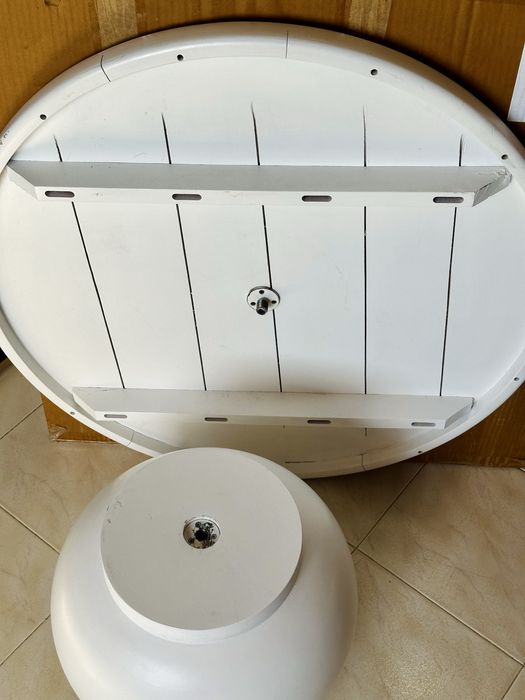 Mesa de Centro de Madeira de Manga Dalen branca Sklum