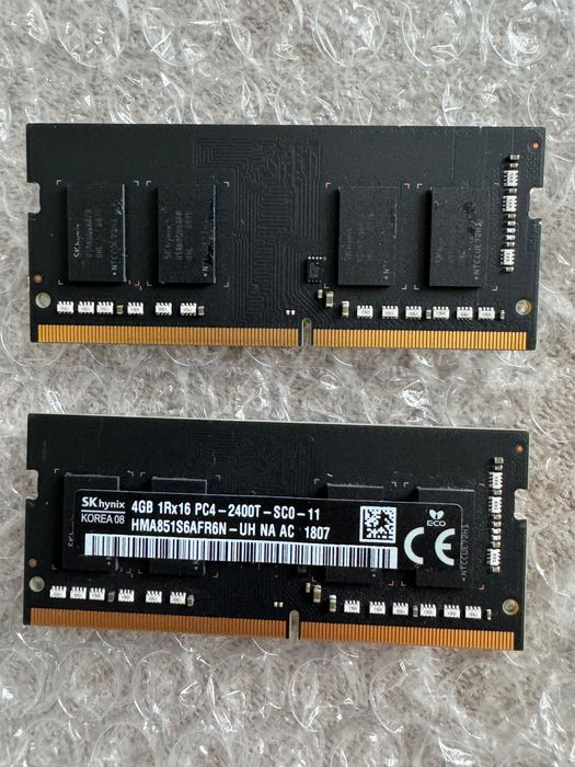 SO-DIMM DDR4 оперативна памʼять iMac 4Гб 2 планки 4GB 1R×16 PC4  2400T