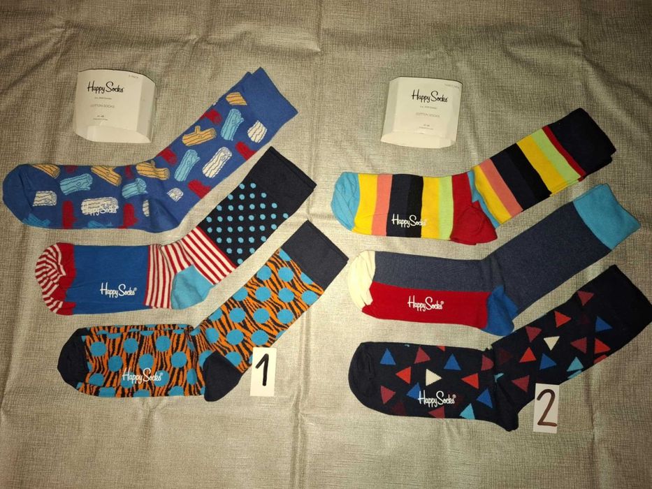 HAPPY SOCKS Skarpety 3 pary Męskie 41-46 Bawełna 100% Oryginalne