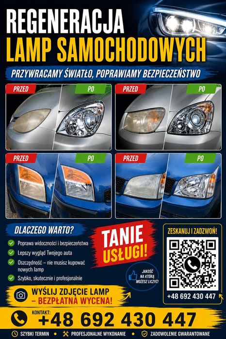 Regeneracja lamp samochodowych