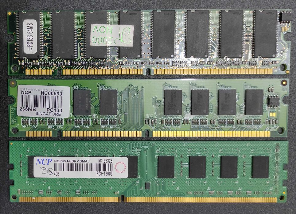 Оперативная память DDR2-512Mb,1Gb DDR1-1Gb SDRAM-64Mb,256Mb DDR3-4Gb