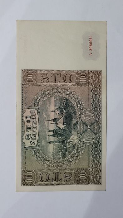 Banknot 100 złotych z 1941 roku Seria A stan bardzo dobry lekkie pofalowania