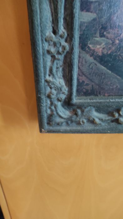 Quadro antigo com imagem de família