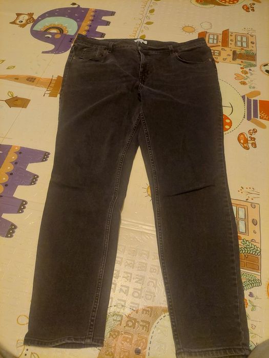 Spodnie jeans kobieta 50 h&m plusnsize szary melanż ciemny nowe