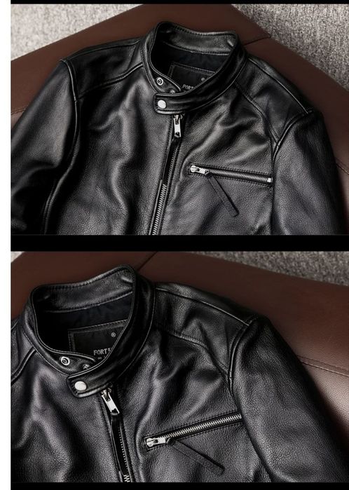 Шкіряна куртка теляча стильна чоловіча з коміром стійкою Дніпро.