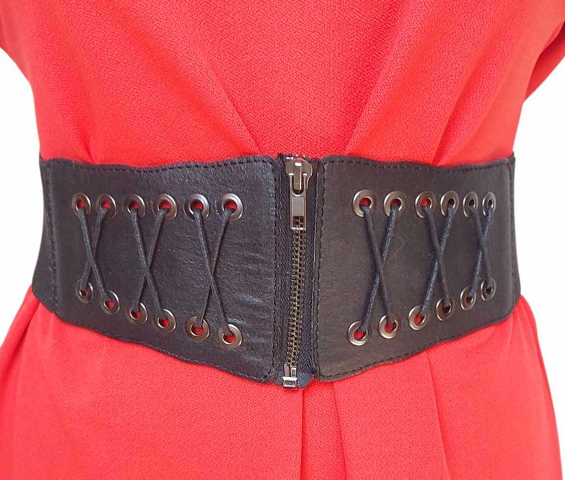 Elastyczny czarny szeroki pasek na suwak