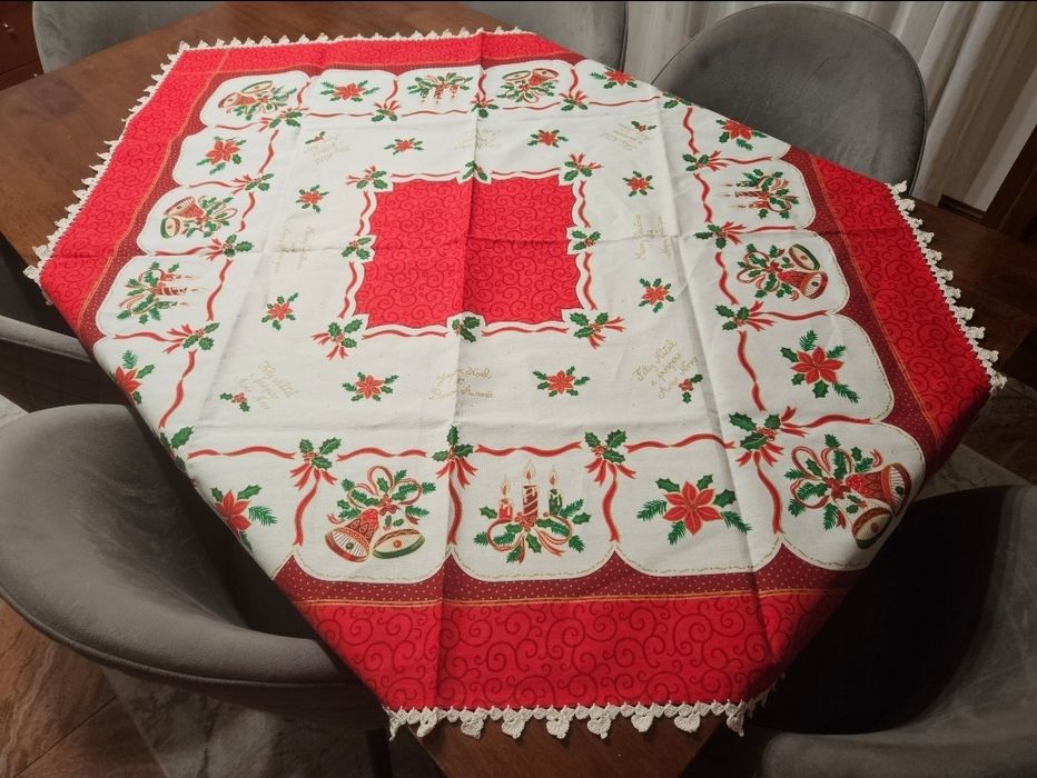 Toalha natal com renda feita à mão (Nova)