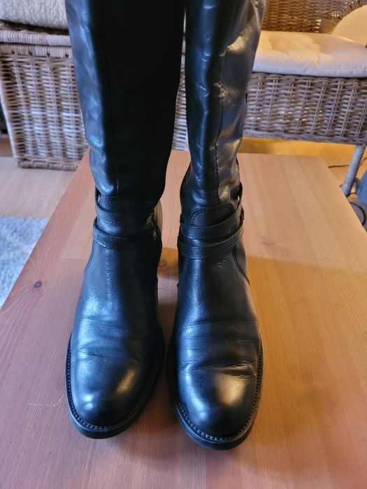 Skórzane kozaki Prima Moda