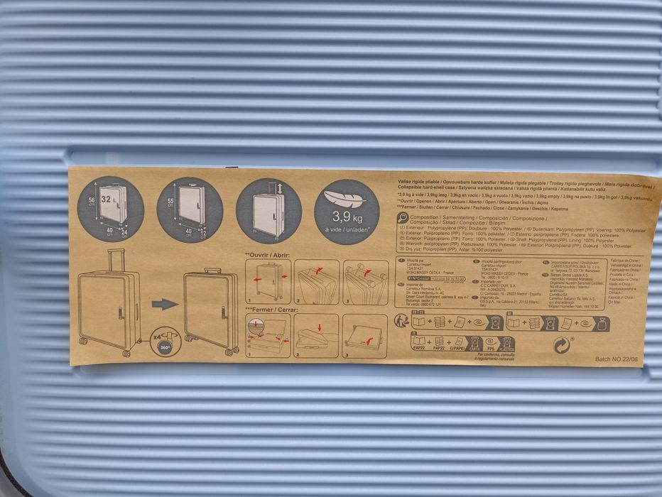 -70% twarda walizka 32L składana polipropylen