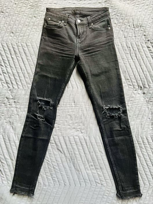 Ciemnoszare rurki z dziurami Bershka r. 32