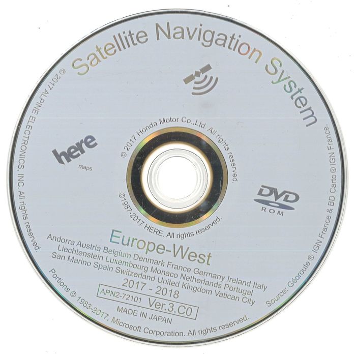 Диск навігації Honda Accord 7 Navi, CR-V 3 usa