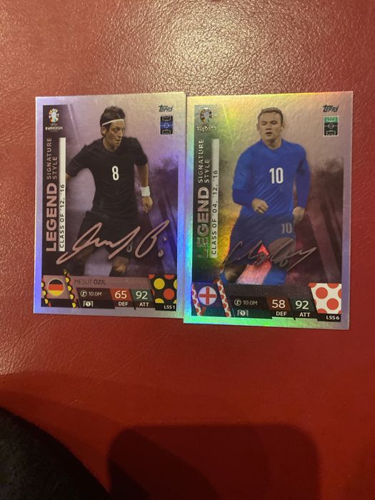 Cartas da coleção euro 2024 match attax: esmeralda e legend signature
