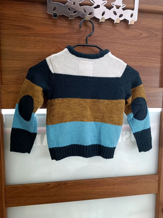 Elegancki Sweter w paski z łatkami cool club smyk 98
