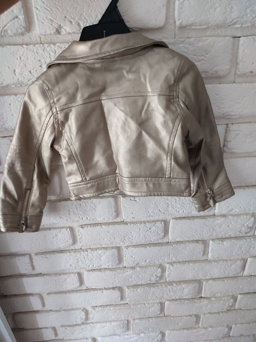 Złota skórzana kurtka dla dziewczynki