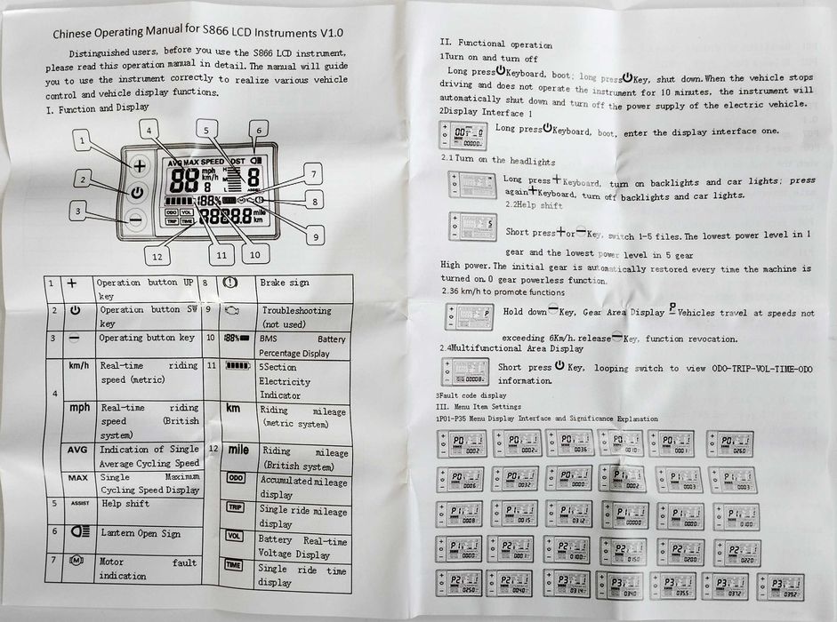 Синусний контроллер 24/36/48V, 20А + дисплей S866