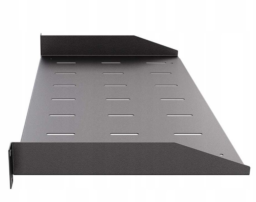 Półka RACK Eco stała czarna 19" 1U 250 mm Perforowana jakość StalFlex