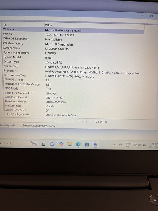 Lenovo v330 14” i5 8geração 256 ssd 8gb ram TECLADO PORTUGUÊS
