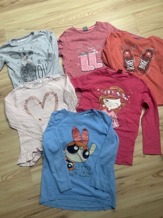 Bluzki z długim rękawem tshirt 6 sztuk rozm 122