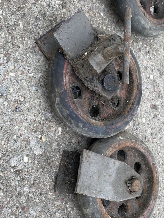 3 szt koła jezdne podporowe metalowe ogumowane