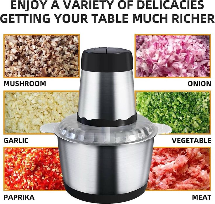 Подрібнювач блендер овочерізка Блискавка Rainberg RB-2202 1300 Вт/2л