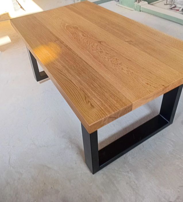 Stolik kawowy dębowy 120x70  w stylu industrialnym / loftowym.