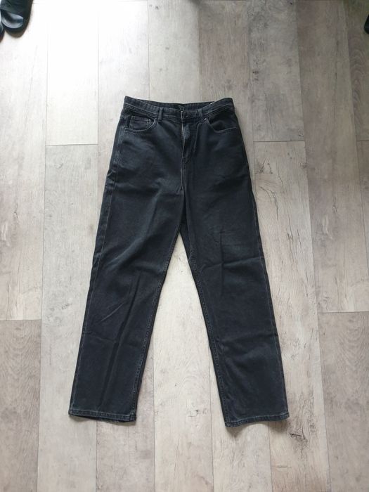 Spodnie jeansy House 30/32 czarne szare szerokie wide-leg