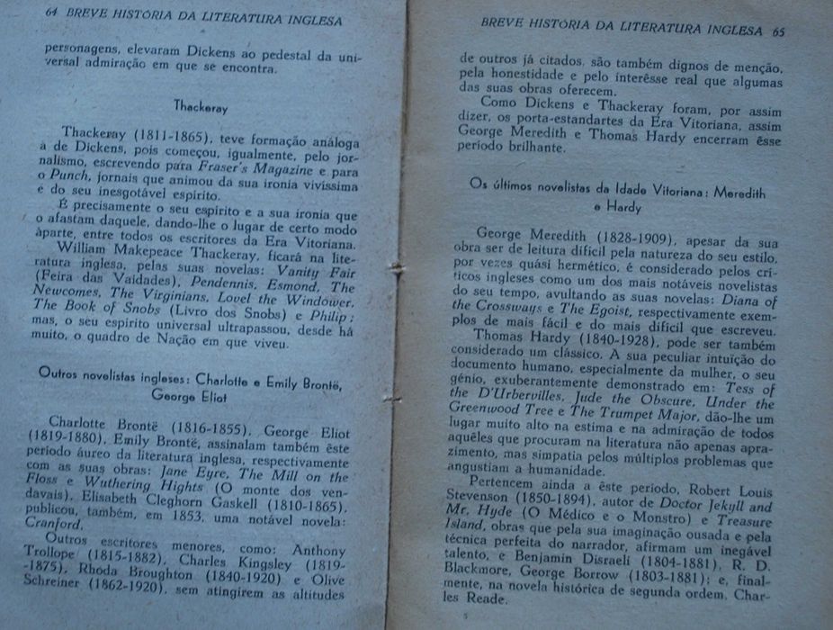 Breve História da Literatura Inglesa de Alves de Azevedo - 1º Ed. 1942