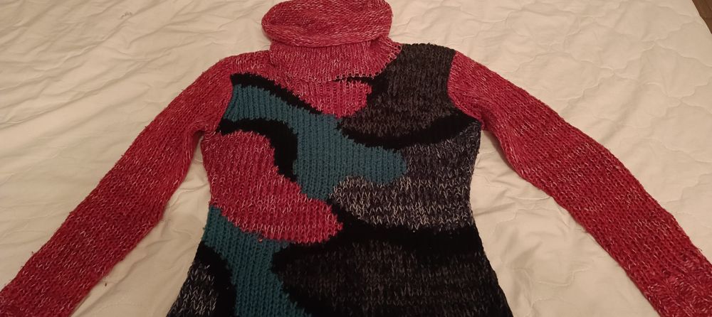 Golf ciepły, 35% moher, rozmiar L/XL