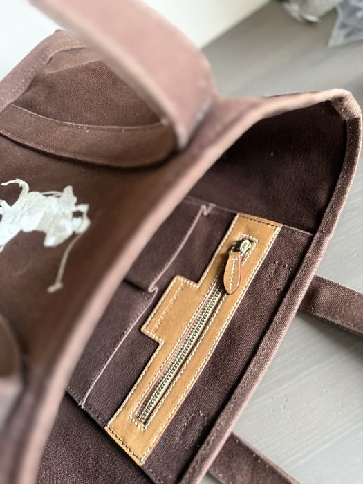 Torebka Polo Ralph Lauren Czekoladowa Tote Shopper z dużym logo