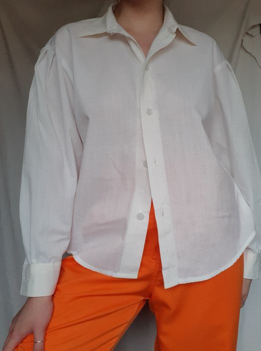 Biała elegancka koszula z srebra nitka 38 M