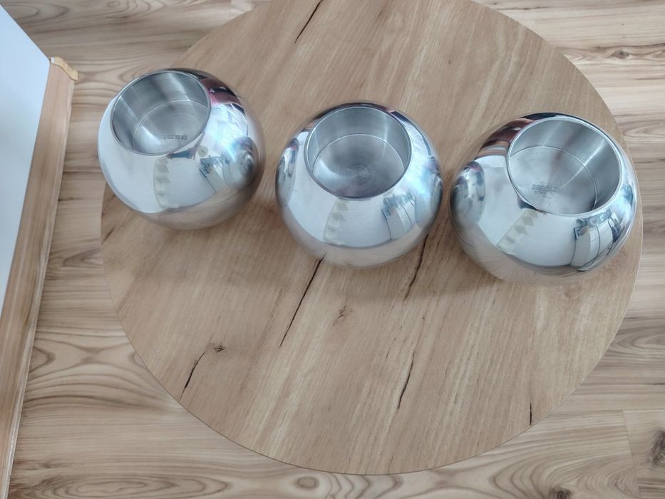 Świeczniki aluminiowe Ikea 3 szt.