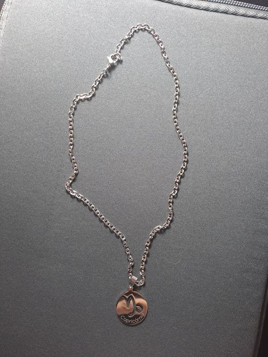 Colar Prateado com Pendente Signo Capricórnio