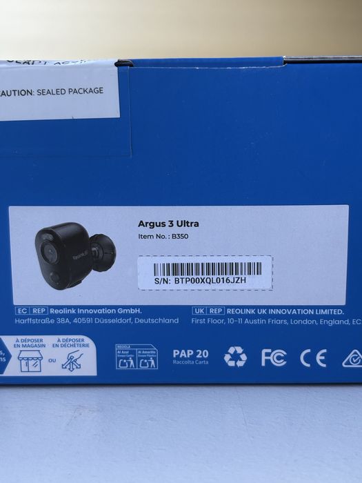 IP камера Reolink Argus 3 Ultra (B350) 4K Wi-Fi Нова