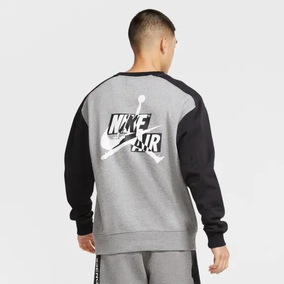 Світшот Jordan Air Jumpman Essntls big logo grey and black standard fit (Розмір М)