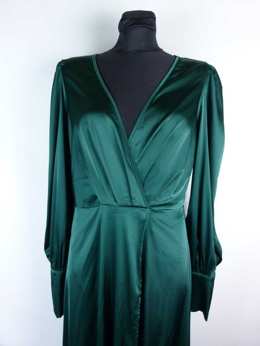 SHEIN satynowa kopertowa sukienka maxi / L