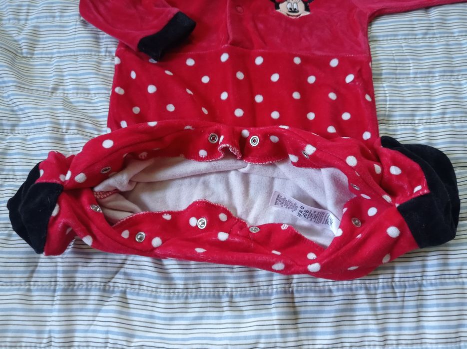 Pajacyk kombinezon welurowy myszka Minnie 3-6 m-cy