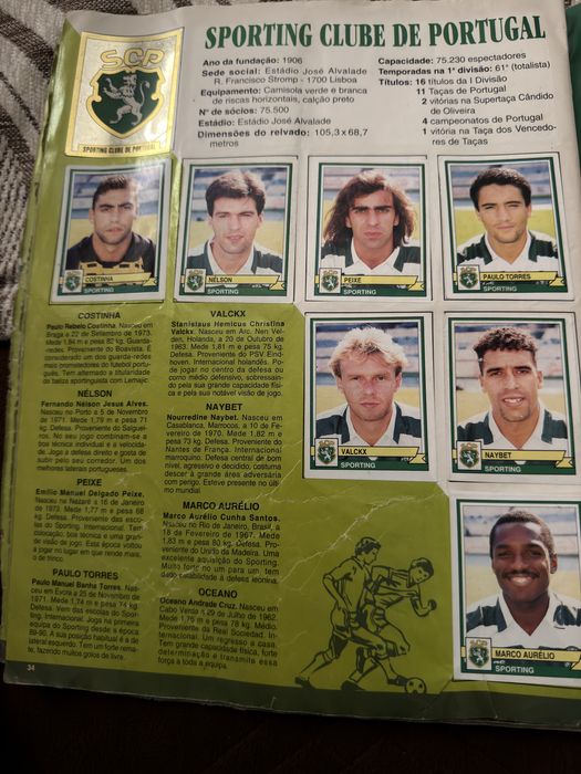 Caderneta panini epoca 94-95