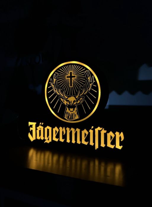 Logo Jagermeister Lampa LED USB, wydruk 3D