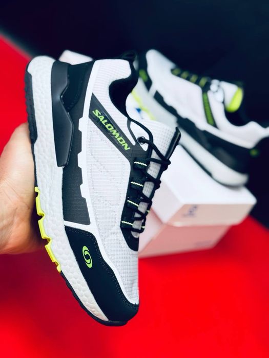 Літні кросівки Salomon•чоловічі саламон на літо•світлі кросовки кожа