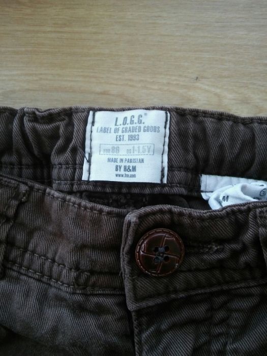 Spodenki H&M brązowe 86cm 1 - 2 lata