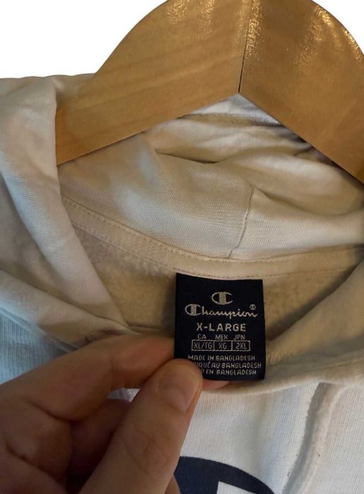 Bluza z kapturem Biała champion XL